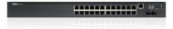 DELL Networking N2024, 24x1GbE, 2x10GbE SFP+ fixed ports, Stackable, no Stacking Cable, air flow from ports to PSU, PDU, 3YPSNBD (210-ABNV) , 